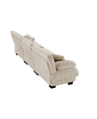  3-Seater Modular Sectional Sofa, Deep Seat Chenille Couch for Living Room