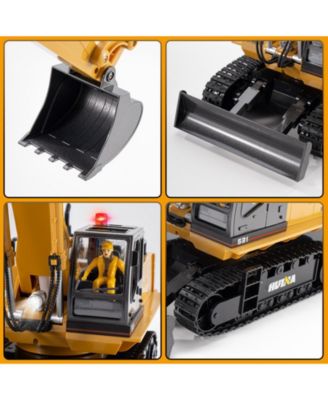 1:16 Kids' Play RC Excavators and Bulldozer Vehicles Toys with Metal Shovel/Spray/Lights/Sounds