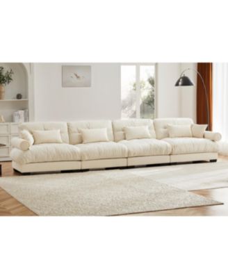 Streamdale Super Comfort Oversized Modular Velvet Sectional Sofa Couch with Ottoman