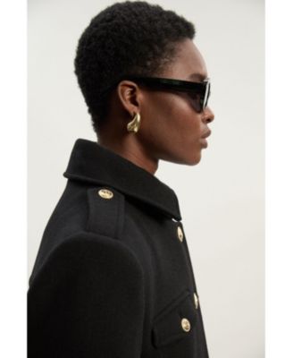 Women's Wool Military Tailored Maxi Coat