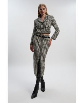 Women's Tweed Cropped Tailored Jacket