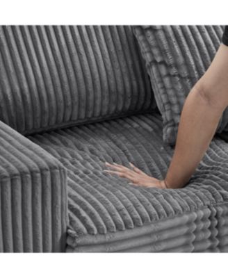 Streamdale 93" L-Shaped Sectional Sofa with Reversible Chaise Lounge (Grey