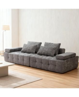 Sofa Couch for Living Room, Modern Loveseat with Extra Deep Seats, Grey
