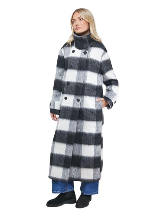 Женские куртки Oasis Women's Brushed Check Funnel Neck Coat