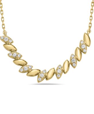 White Diamond Necklace (1/5 ct. t.w.) in 10k Yellow Gold