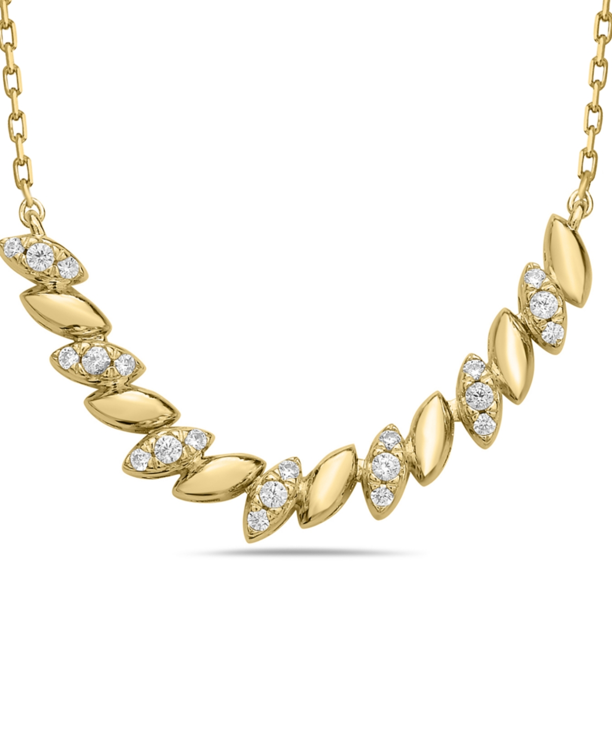 Macy's White Diamond Necklace (1/5 ct. t.w.) in 10k Yellow Gold