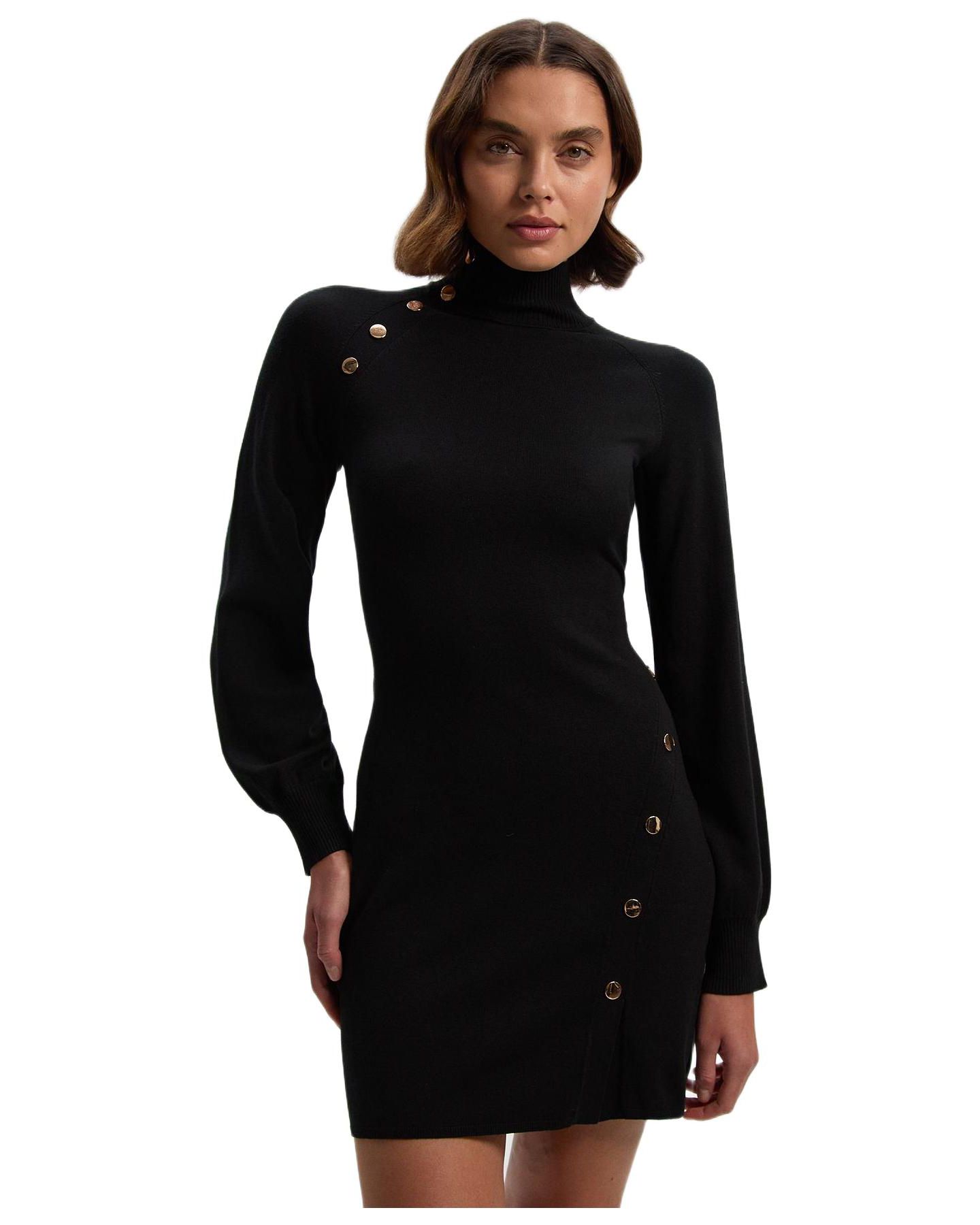Женское платье Karen Millen Viscose Blend Popper Knit Mini, цвет: Чёрный — фото 1