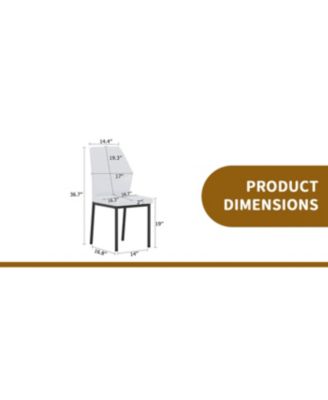 Streamdale 6-piece set of white & black PU dining chairs, ergonomic, 36.7" high