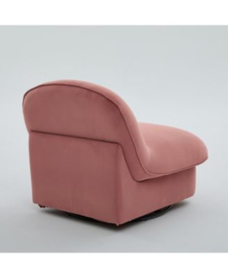 Streamdale Velvet Swivel Chair with 360-degree Metal Base