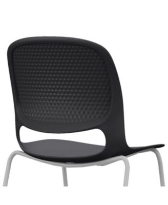 Streamdale Modern Black Stacking Chairs Set of 4 with Ergonomic Design