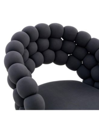 Streamdale Set of 2 Gray Velvet Dining Chairs with Black Legs