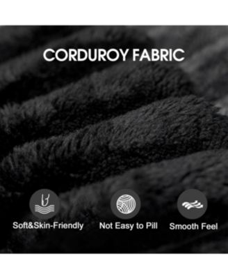 Streamdale Cloud Sofa, Corduroy, Deep Seat, Double-layer, Removable Cushion, Black