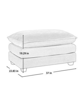 Streamdale Grey Corduroy Ottoman Footstool for 2, 3, and 4 Seater Sofas