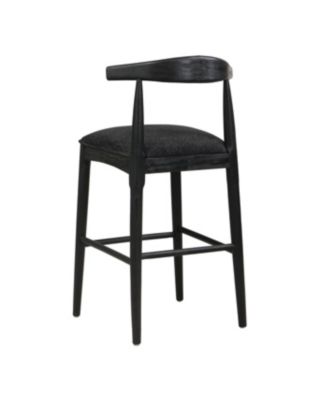 Streamdale Stylish Upholstered Mid-Century Bar Stool with Rubberwood Frame