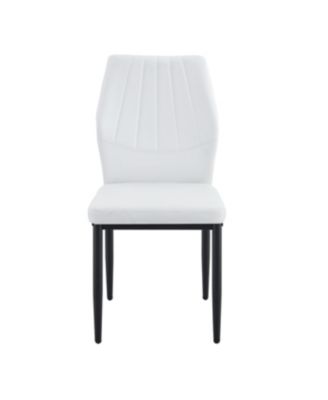 Streamdale Set of 4 Black & White Dining Chairs, Ergonomic PU Backrest