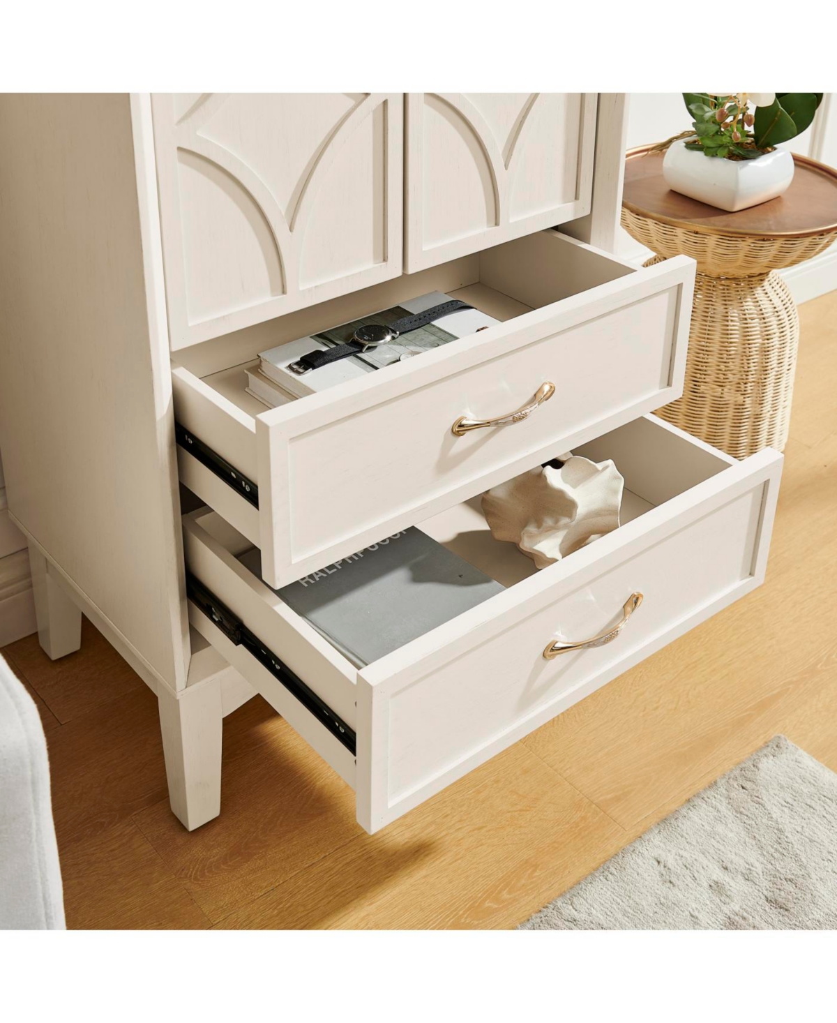 Streamdale 53.5" Tall Mid Century Modern Kitchen Pantry Storage Cabinet with Doors & Drawers