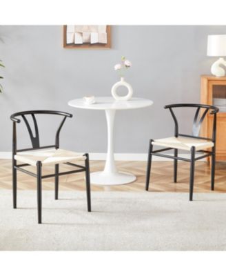 Wesborn Y-shaped Medieval Armchair, Woven Seat, Set of 4