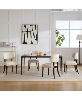 Streamdale Wooden Dining Chairs Set of 2, Modern Fabric Upholstered Kitchen Chairs