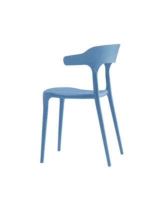 Streamdale Stackable Plastic Chairs Set of 4 (Blue/White, Polypropylene, 150KG