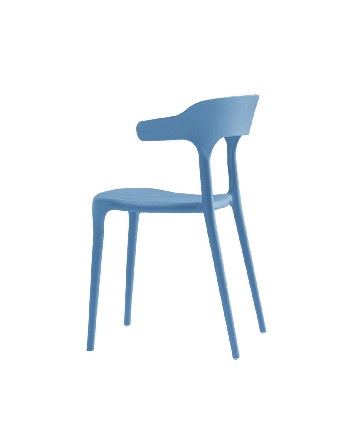 Streamdale Furniture Streamdale Stackable Plastic Chairs Set of 4 (Blue/White, Polypropylene, 150KG