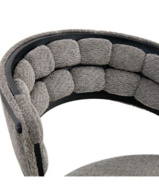 Streamdale Set of 2 Gray Velvet Dining Chairs with Black Legs