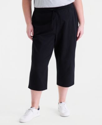 Plus Size Knit Pull-On Capri Pants, Exclusively at Macy's