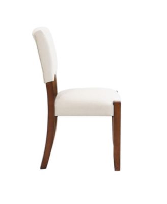 Streamdale Upholstered Dining Chairs Set of 4, Ergonomic Kitchen Chairs with Solid Rubber Wood Legs, Beige