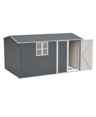 Streamdale 8x12 Ft Storage Shed, Heavy-Duty Steel Building with Window &amp; Vents (Gray