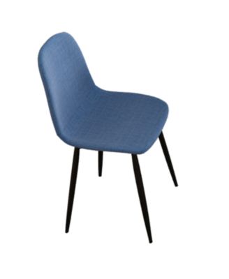 Streamdale Modern Blue Knit Dining Chairs with Iron Legs (Set of 4)