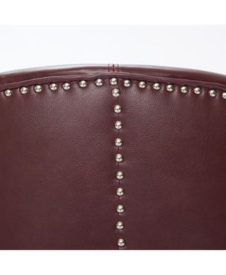 Streamdale Dark Red Leather Swivel Chair, Mid-Century Modern Lounge Chair