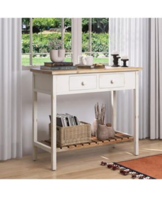 Streamdale Vintage Two-Drawer Console Table with Open Shelf