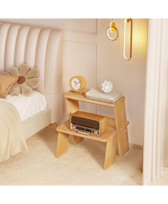 Streamdale 2-Tier Natural Finish Wooden Nightstand/End Table
