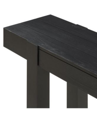 Streamdale Rustic Minimalist Console Table with Hidden Drawer & Power Outlet (Black)