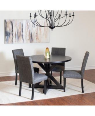 Streamdale Mytzi 5-piece Dining Set, Cross-Buck Dining Table with 4 Stylish Chairs