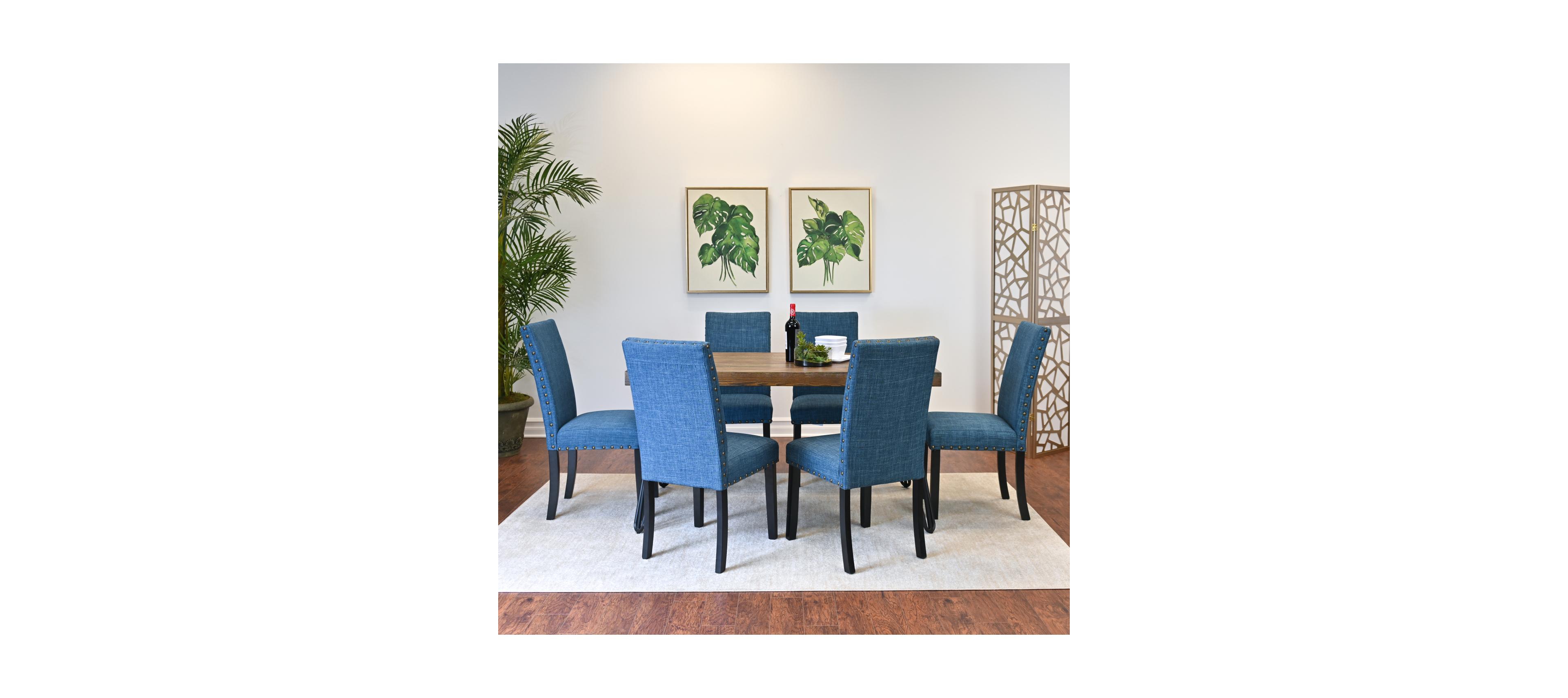 Streamdale 7-Piece Dining Set, Hairpin Dining Table with 6 Chairs, 3 Color Options