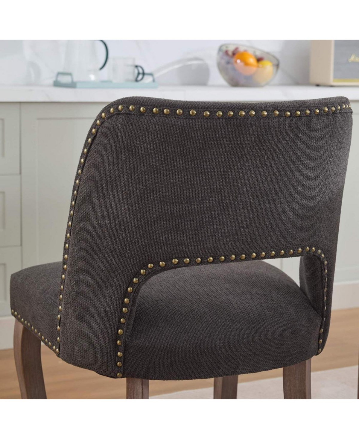 Streamdale Furniture Wooden Dining Chairs Set of 2, Modern Fabric Upholstered Kitchen Chairs