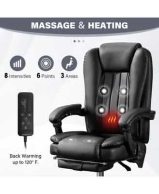 Streamdale Massage Office Chair with Heat, Vibration, Foot Rest & Reclining Backrest