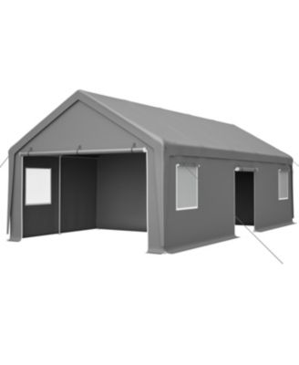 Streamdale 13x26 FT Heavy Duty Carport Canopy w/ Roll-Up Doors, Removable Walls &amp; Windows