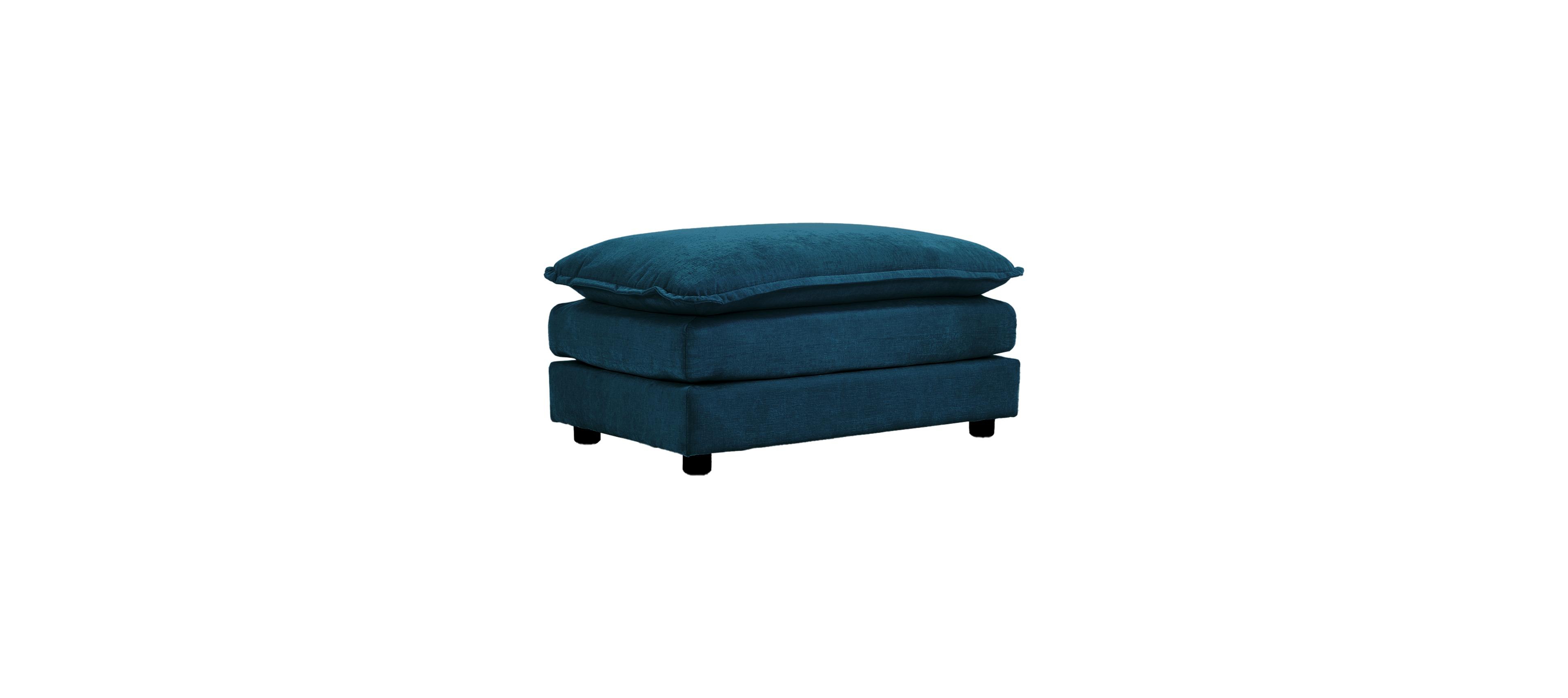 Streamdale Furniture Streamdale Blue Chenille Fabric Ottoman Footrest for 2, 3, and 4 Seater Sofas