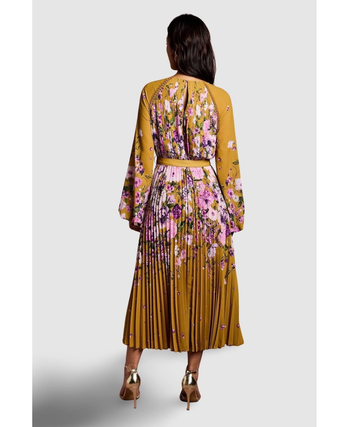 Coast Women's Floral Pleated Georgette Midi Dress