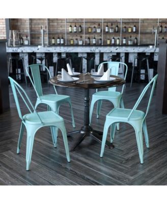 Commercial Grade 4 Pack Metal Indoor-Outdoor Stackable Chair