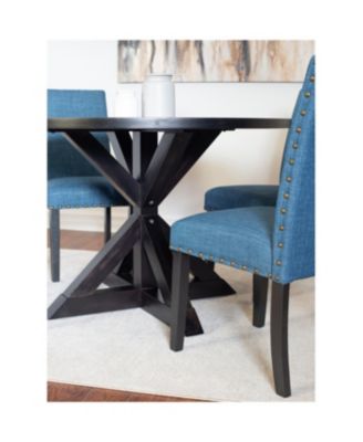 Streamdale Mytzi 5-piece Dining Set, Cross-Buck Dining Table with 4 Stylish Chairs