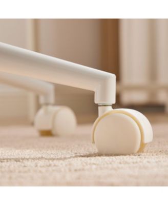 Streamdale Cream Artificial Rabbit Hair Office Chair with Metal Base