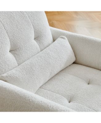 Streamdale Modern Tufted Accent Chair with Velvet Upholstery and Lumbar Pillow