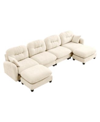 Modular Sectional U Shaped Couch with Ottoman