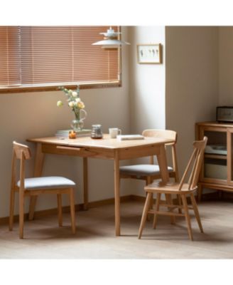 Solid Oak Round Dining Table (Extending, Seats 6-8