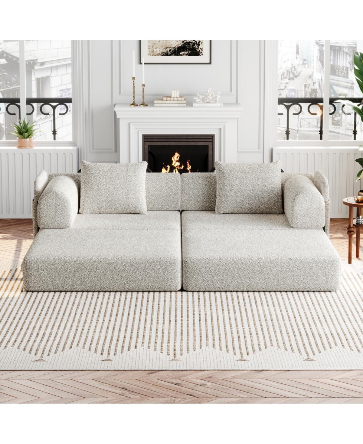 Streamdale Furniture Streamdale 72.4" Convertible Sofa Bed with Storage Pockets and Cushions