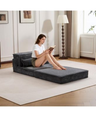 Streamdale Compression Sofa, Convertible Floor Sofa Bed, Modular Sectional Sofa, Dark Grey