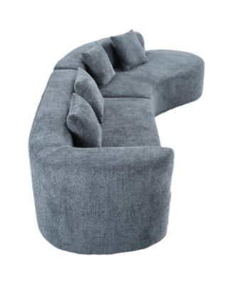 Streamdale Modern Curved Sectional Sofa with Pillows