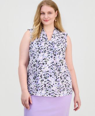 Plus Size Knot-Front Sleeveless Top